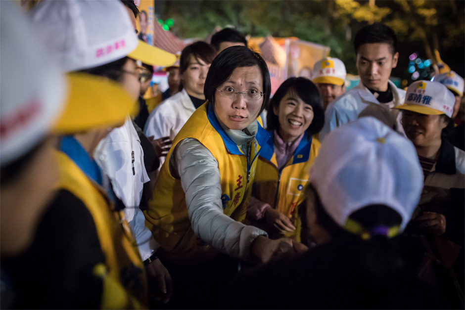 Candidate Hsu Hsin-ying at a rally in Zhubei County on January 10. Hsu left the Kuomingtang less than one year ago to found the Minkuotang.