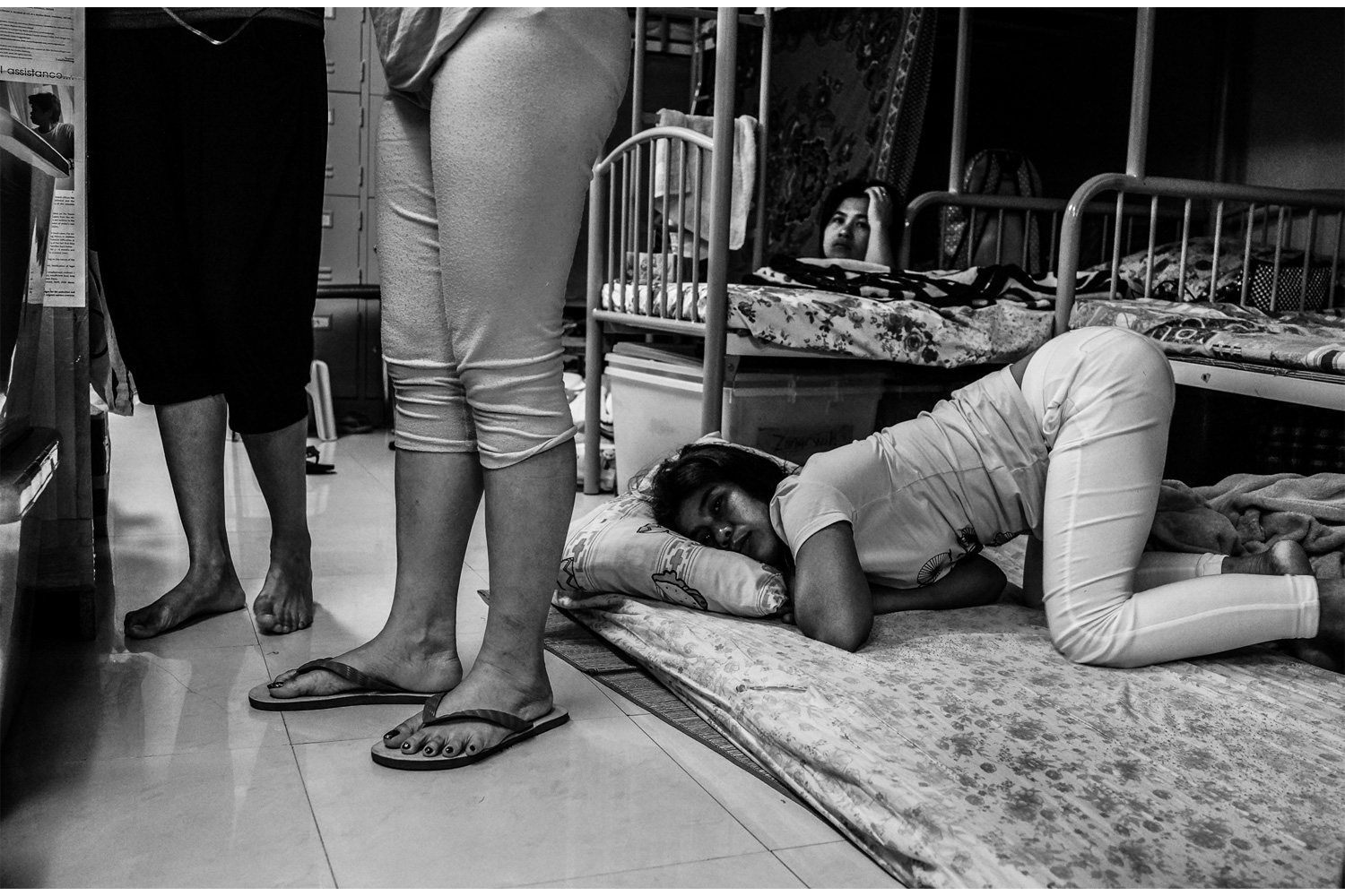 The shelter in Sheung Wan is only 900 square feet and has only five bunk beds. The space in Jordan has 6 bunk beds. The shelter is often over capacity, since it will not turn away domestic workers in need, so women also sleep in makeshift beds on the floor.