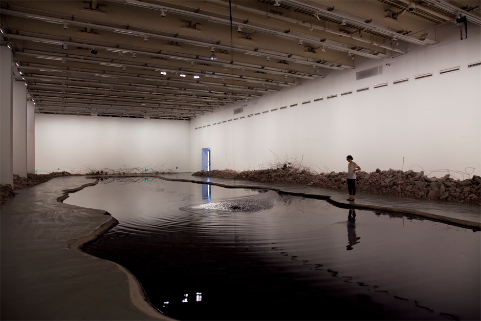 An installation view of “Silent Ink,” at the Power Station of Art gallery, Shanghai, 2014. (Photo by Wen-You Cai, courtesy Cai Studio)