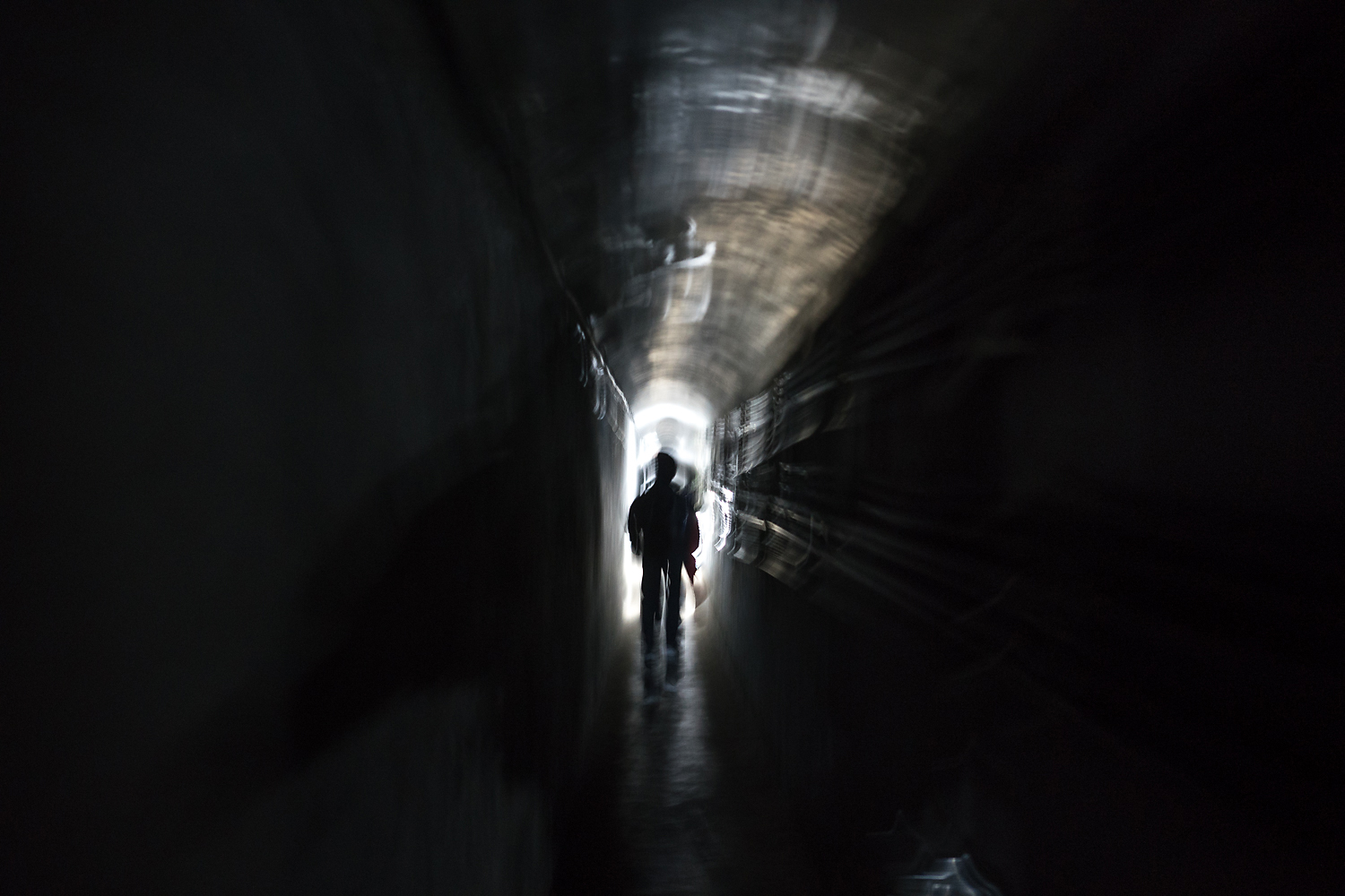 Under the constant threat of war and regular shelling from China, the Taiwanese military constructed extensive networks of tunnels beneath Kinmen and Little Kinmen to provide shelter as well as supply routes for its military vehicles and ships. This one, the Kinmen Civil Defense Tunnel, which runs beneath the present-day main bus station, Jincheng, is more than a mile and a half long and takes at least 30 minutes to pass through.