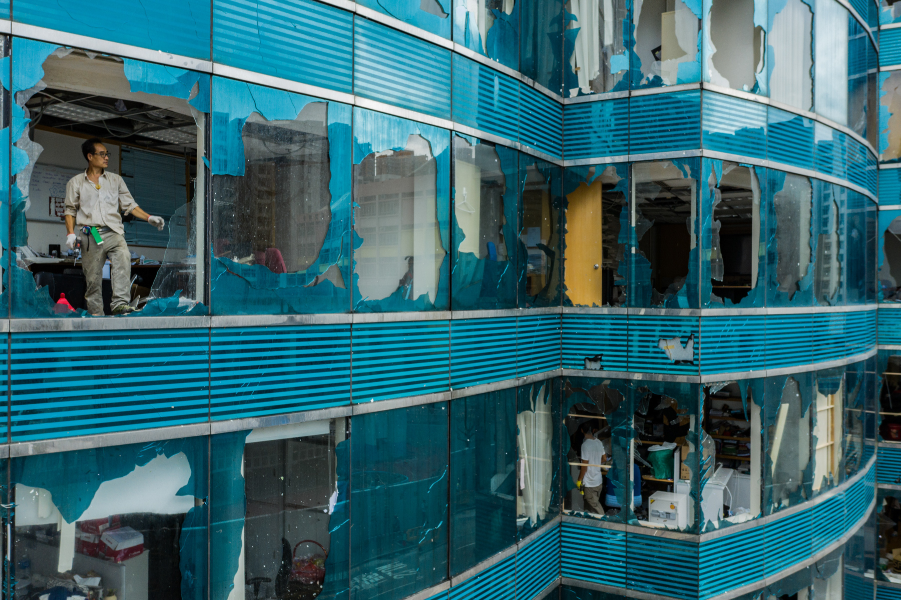 The aftermath of Typhoon Mangkhut in Hong Kong, September 17. According to meteorologists, Mangkhut was the world’s most powerful storm in 2018. (Lam Yik Fei/Getty Images)