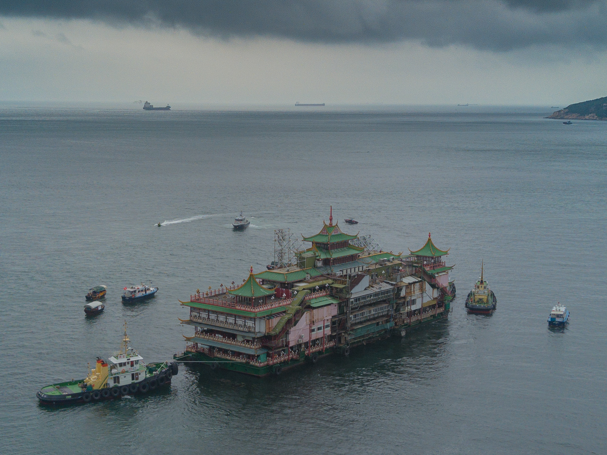 Jumbo Floating Restaurant, a famous Hong Kong landmark, was towed out of Aberdeen Harbor on June 14, 2022. It later capsized in waters near the Paracel Islands in the South China Sea.